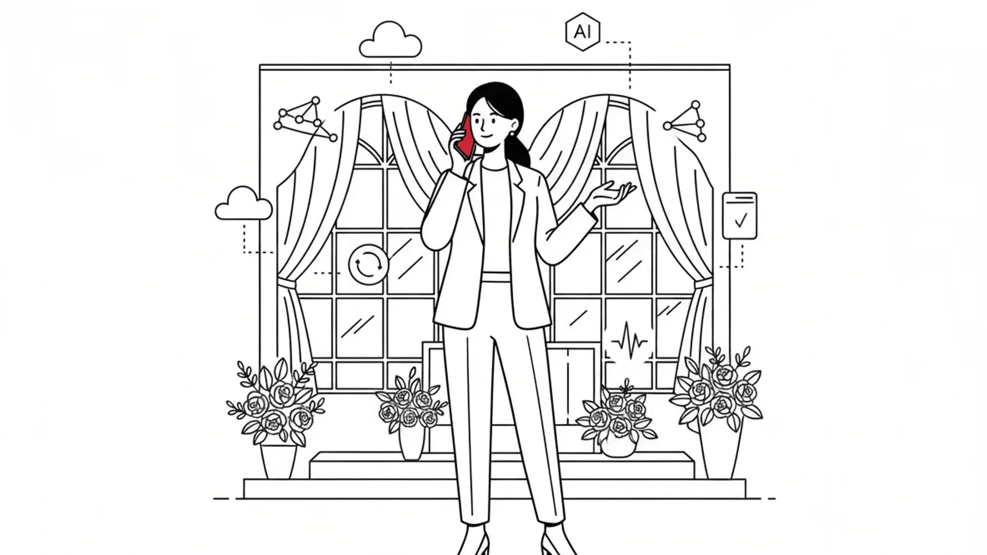 Illustration for "Book More Tours: The Best AI Receptionist for Venues" highlighting Up to 85% of unanswered callers never call back, and a 5-minute response can boo...