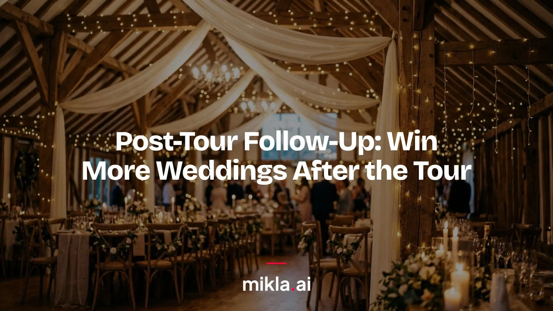 Illustration for "Post-Tour Follow-Up: Win More Weddings After the Tour" highlighting The tour goes great, then the couple goes quiet. Miklas new Post-Tour Follow-Up...