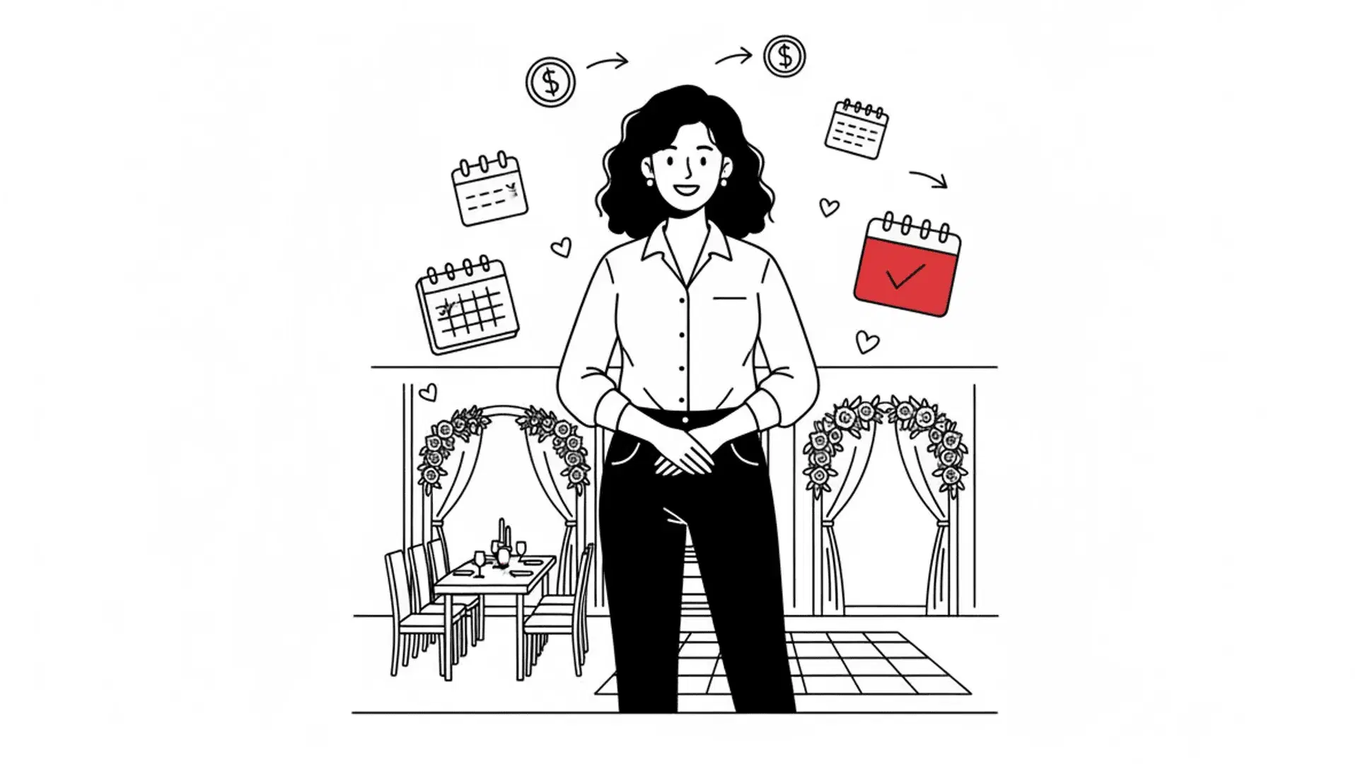 Illustration for "The Multi-Channel Lead Problem: How to Manage Wedding Inquiries from WeddingWire, The Knot, Instagram & More Without Missing a Single Booking" highlighting Its Wednesday at 2 PM and youre walking a couple through your venues garden cere...