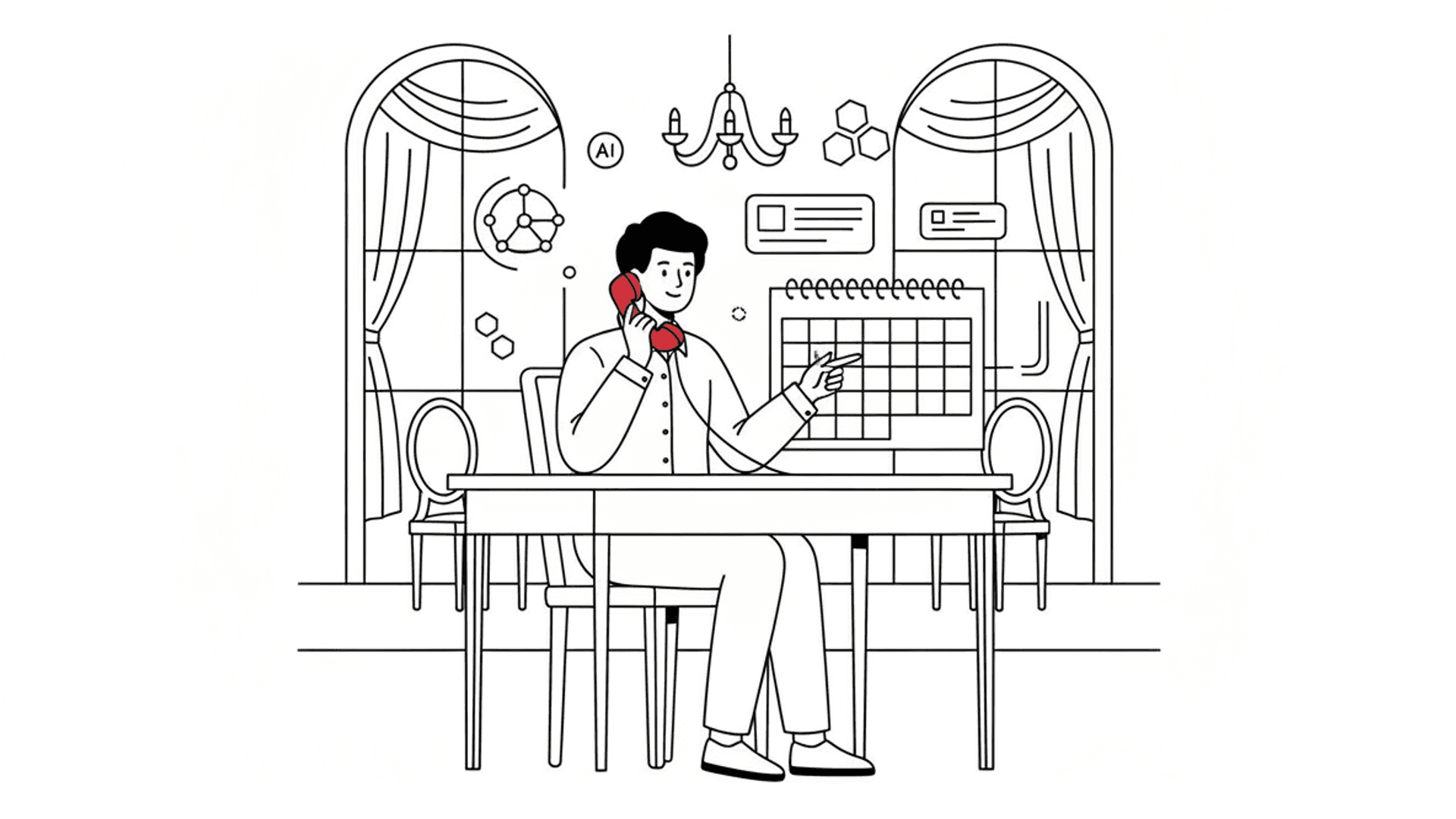 Illustration for "Train an AI Receptionist for Your Wedding Venue" highlighting Wedding venues miss 25% of inbound calls and lose leads to competitors who respo...