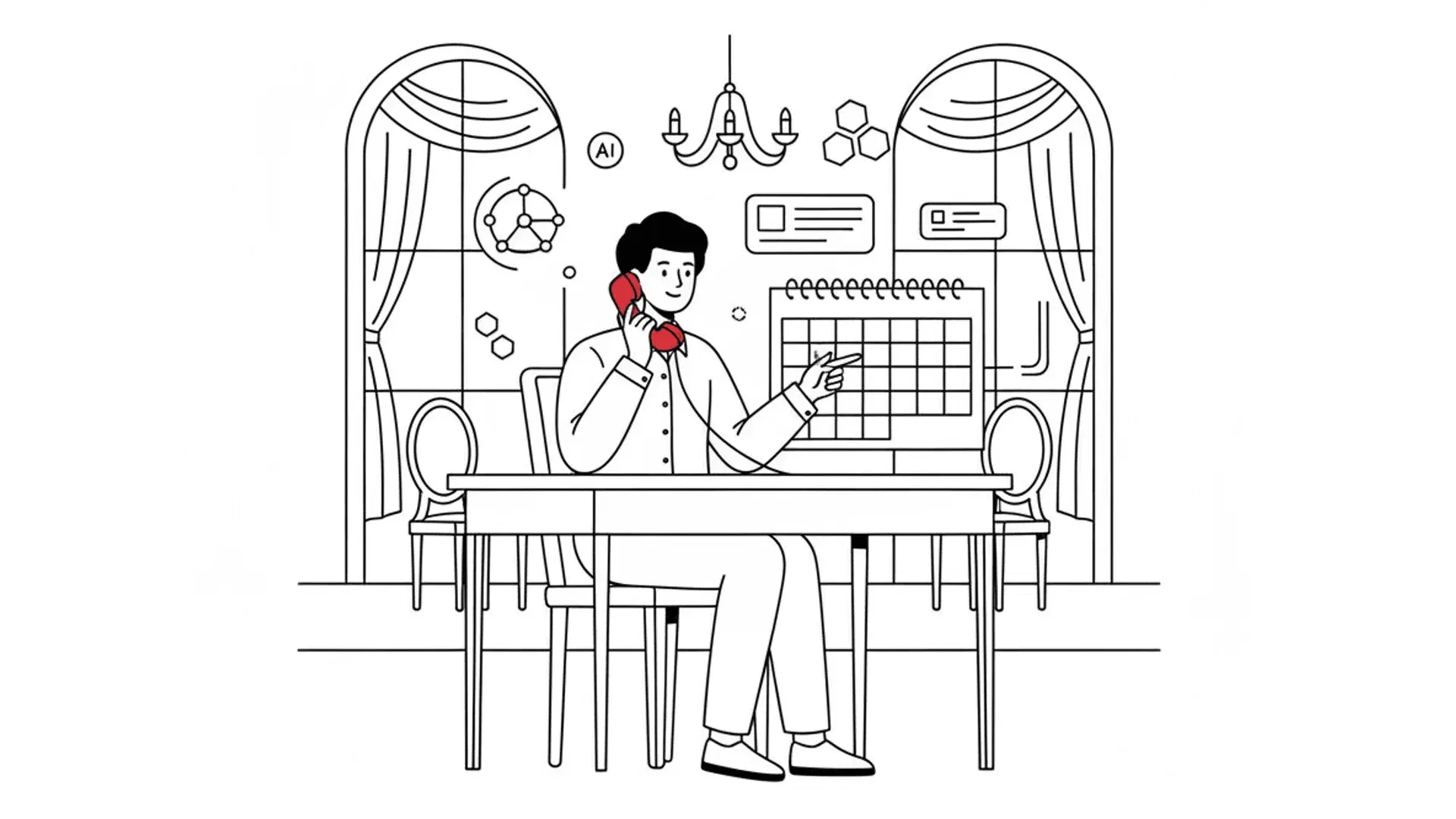 Illustration for "Train an AI Receptionist for Your Wedding Venue" highlighting Wedding venues miss 25% of inbound calls and lose leads to competitors who respo...