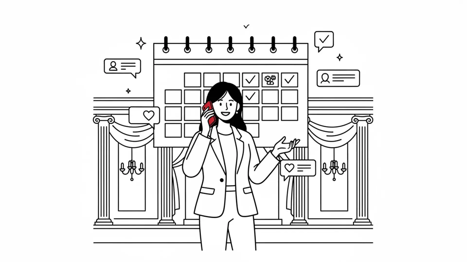 Illustration for "Wedding Venue Booking Software: What Works" highlighting Missed calls and slow responses cost venues up to 85% of their leads. Heres how...