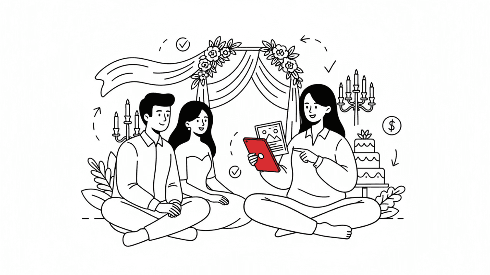 Illustration for "Wedding Venue Follow-Up: Convert 93% of Leads" highlighting Most venues respond in 42 hours and lose 8 out of 10 couples. Heres the proven c...