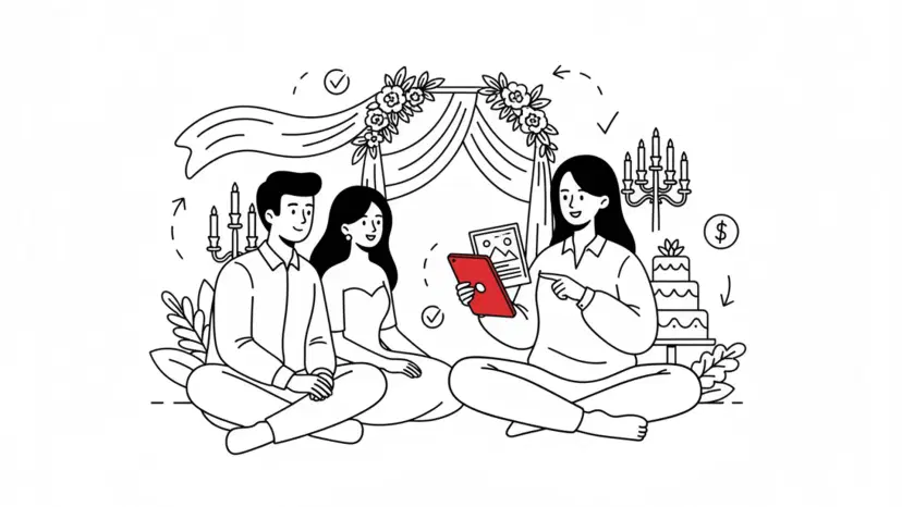 Illustration for "Wedding Venue Follow-Up: Convert 93% of Leads" highlighting Most venues respond in 42 hours and lose 8 out of 10 couples. Heres the proven c...