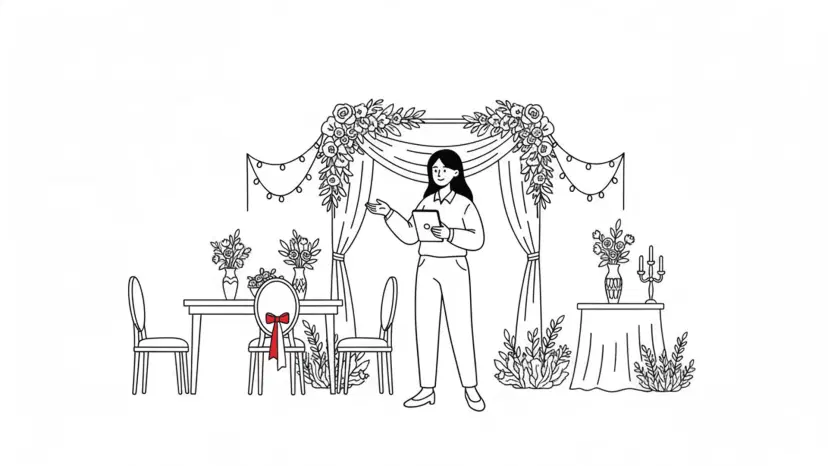 Illustration for "Wedding Venue Referrals: Build a Partner Network" highlighting Your venue partners send you qualified leads—but only if you prove you wont let...