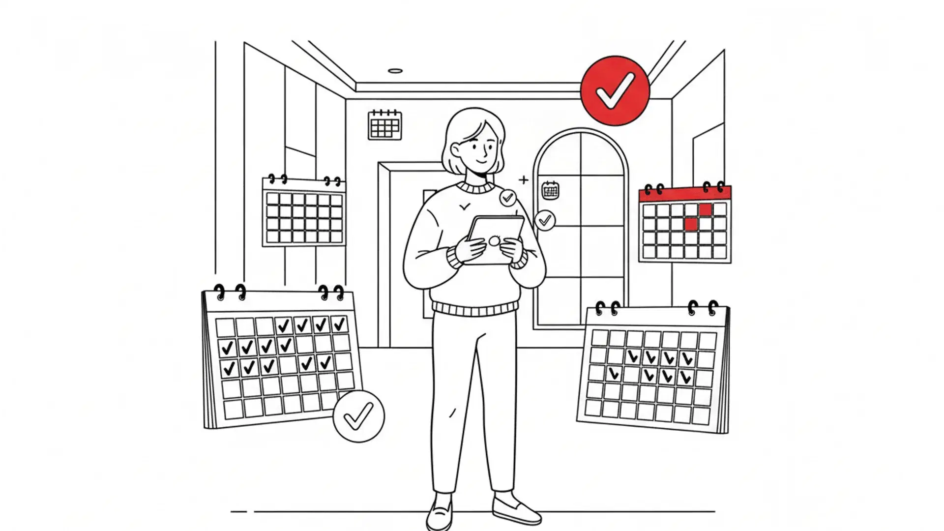 Team calendar management illustration