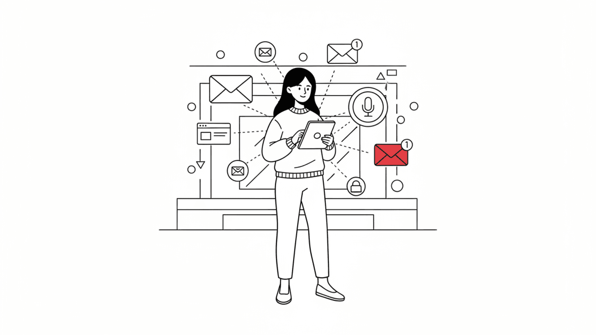 Unified inbox and CRM integration illustration