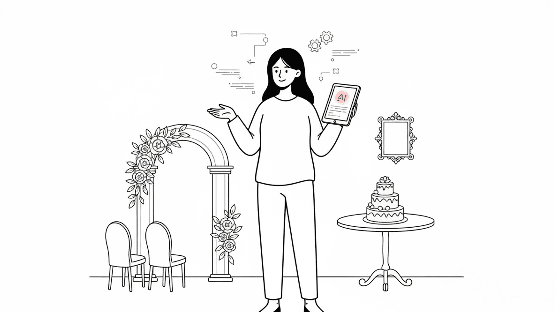 Illustration for "10 Ways AI Saves Wedding Venues 15+ Hours Weekly" highlighting Wedding venue owners lose qualified couples to voicemail and delayed responses w...