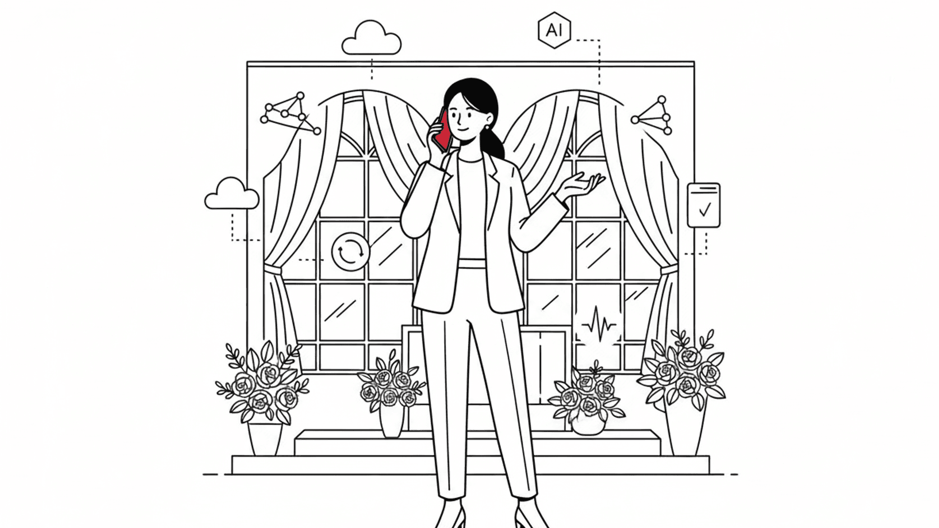 Illustration for "Book More Tours: The Best AI Receptionist for Venues" highlighting Up to 85% of unanswered callers never call back, and a 5-minute response can boo...