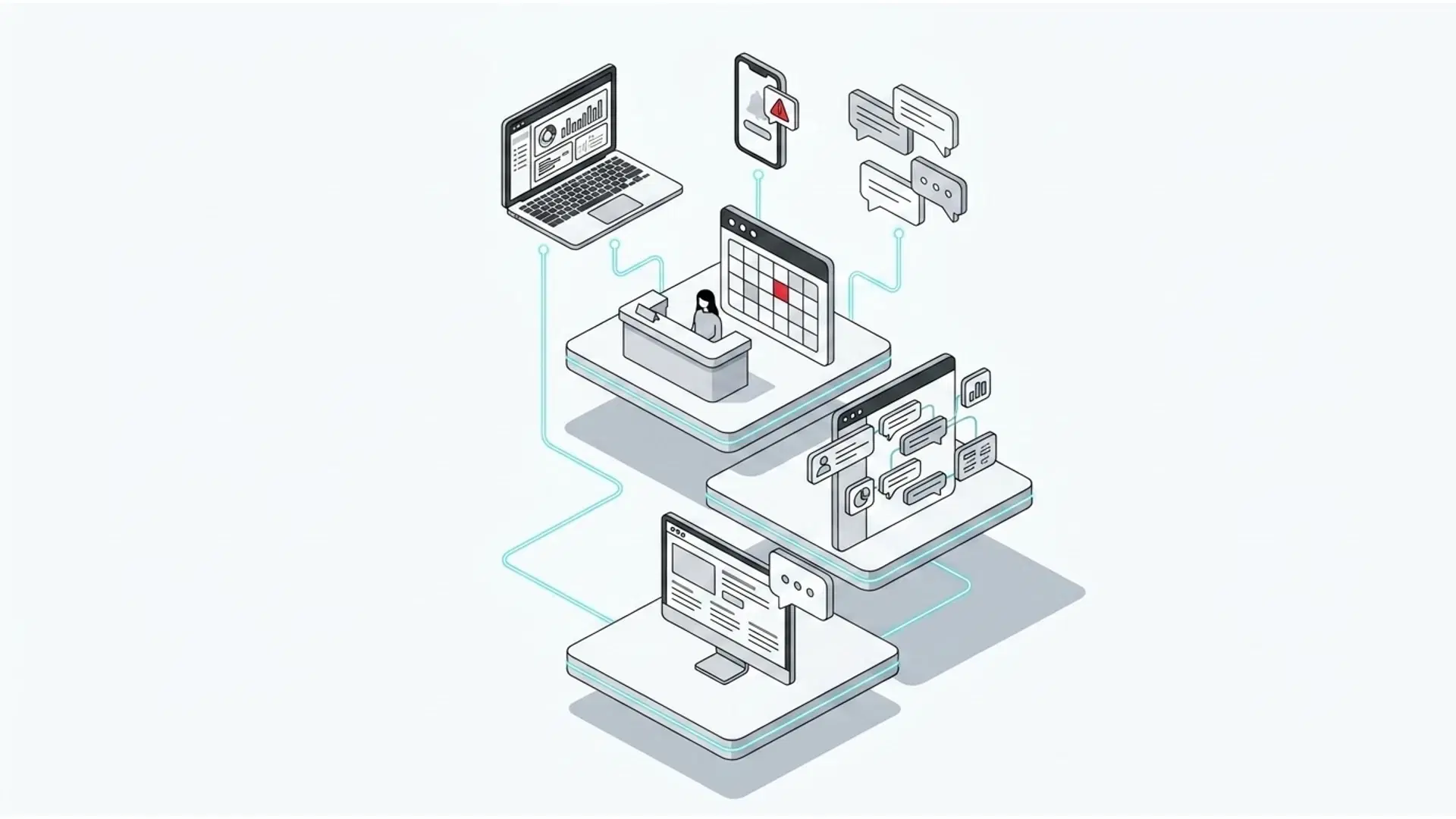 Illustration for "Introducing Website Chat: Book More Tours From Your Site" highlighting Mikla Website Chat answers every visitor instantly, qualifies the lead, and book...