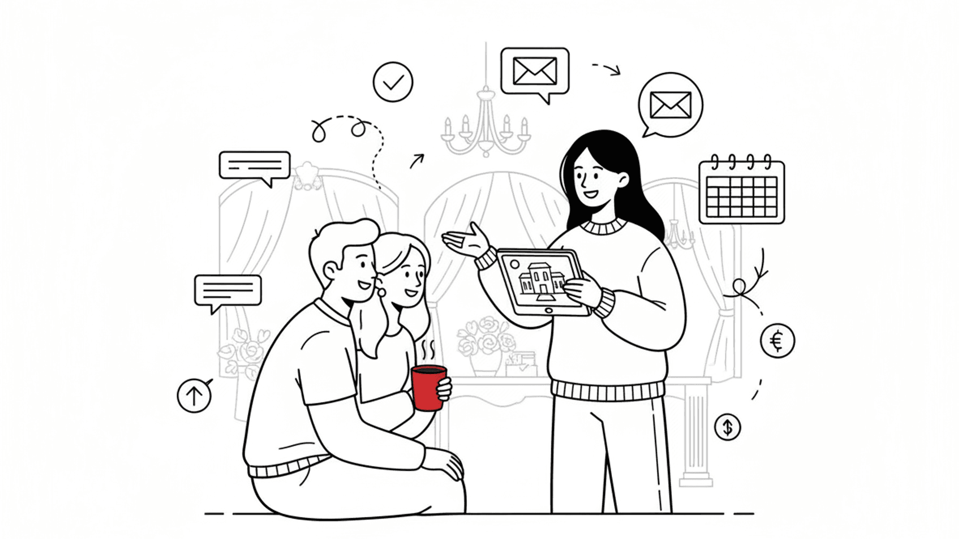 Illustration for "Maximizing Bookings: A Wedding Venue's Guide to Lead Generation, Response Time, and Follow-Up Strategy" highlighting * **Speed wins:** Responding to a lead within one minute can increase conversion...