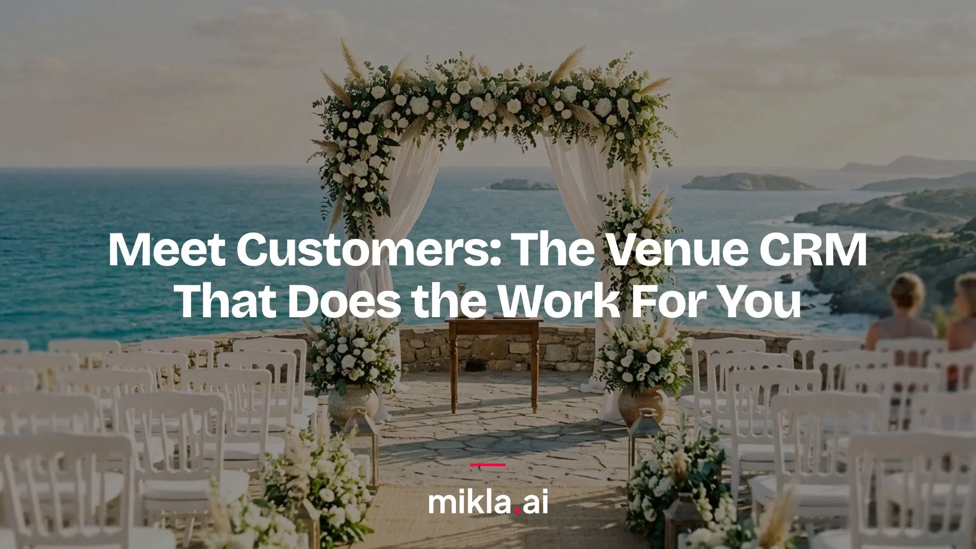 Illustration for "Meet Customers: The Venue CRM That Does the Work For You" highlighting Miklas new Customers section puts every lead in one searchable place, with notes...