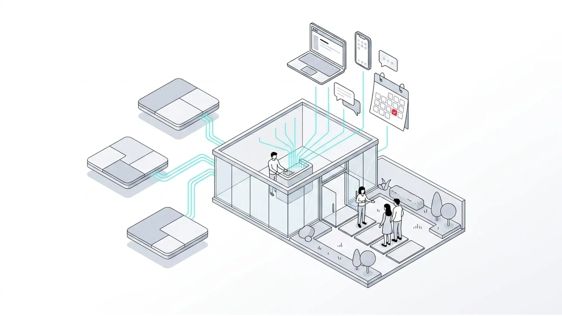 Illustration for "Mikla Now Covers The Knot, WeddingWire, and Zola" highlighting Zola joins The Knot and WeddingWire as a fully integrated Mikla channel. Every m...