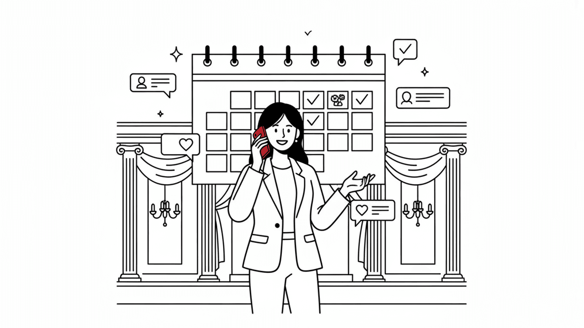Illustration for "Wedding Venue Booking Software: What Works" highlighting Missed calls and slow responses cost venues up to 85% of their leads. Heres how...