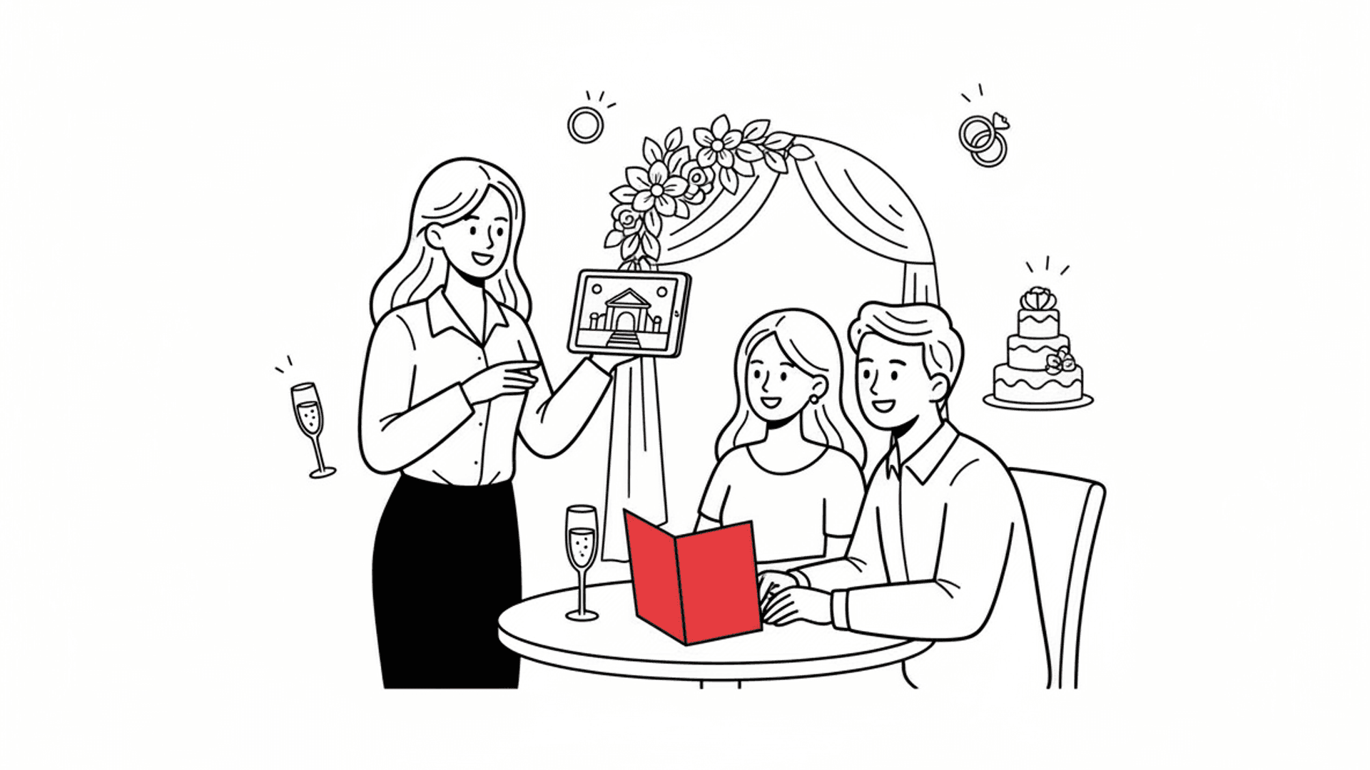 Illustration for "Wedding Venue Website Optimization Guide" highlighting Your venue site drives traffic—but if youre missing calls, ignoring emails, or l...