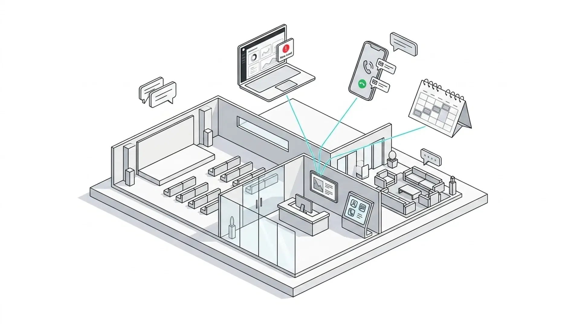 Illustration for "What Is an AI Sales Assistant for Venues? (Complete Guide)" highlighting A plain-English guide to what an AI Sales Assistant does for venues, how it diff...