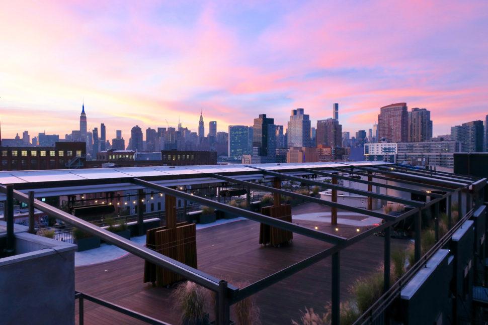 The Box House Hotel rooftop event space with Manhattan skyline views