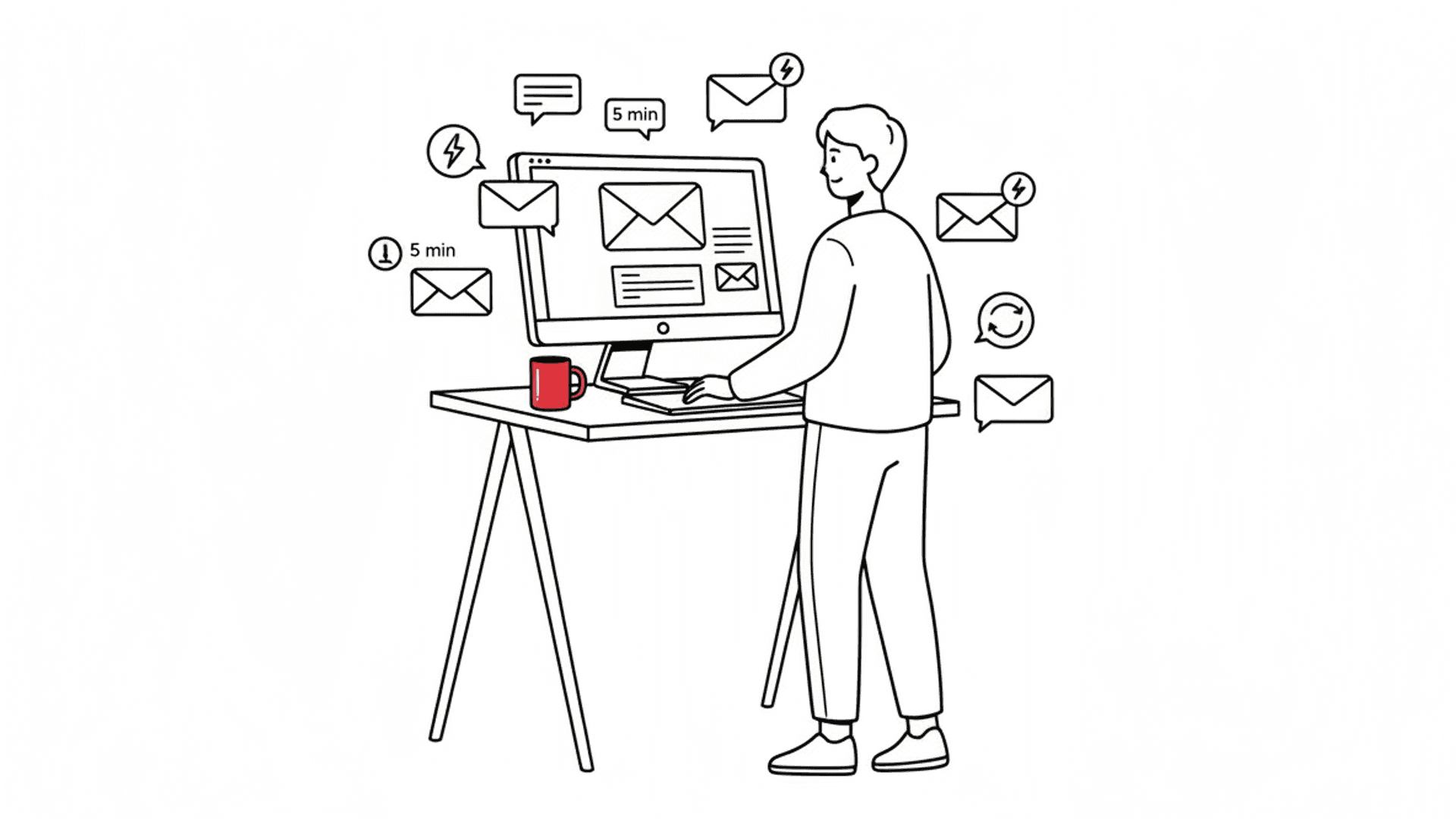 Automated email response illustration