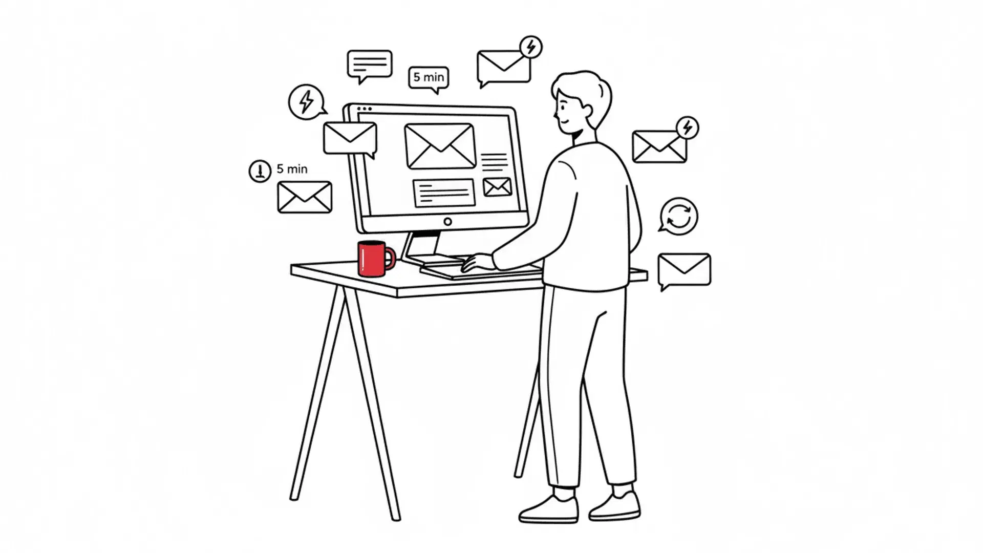 Automated email response illustration