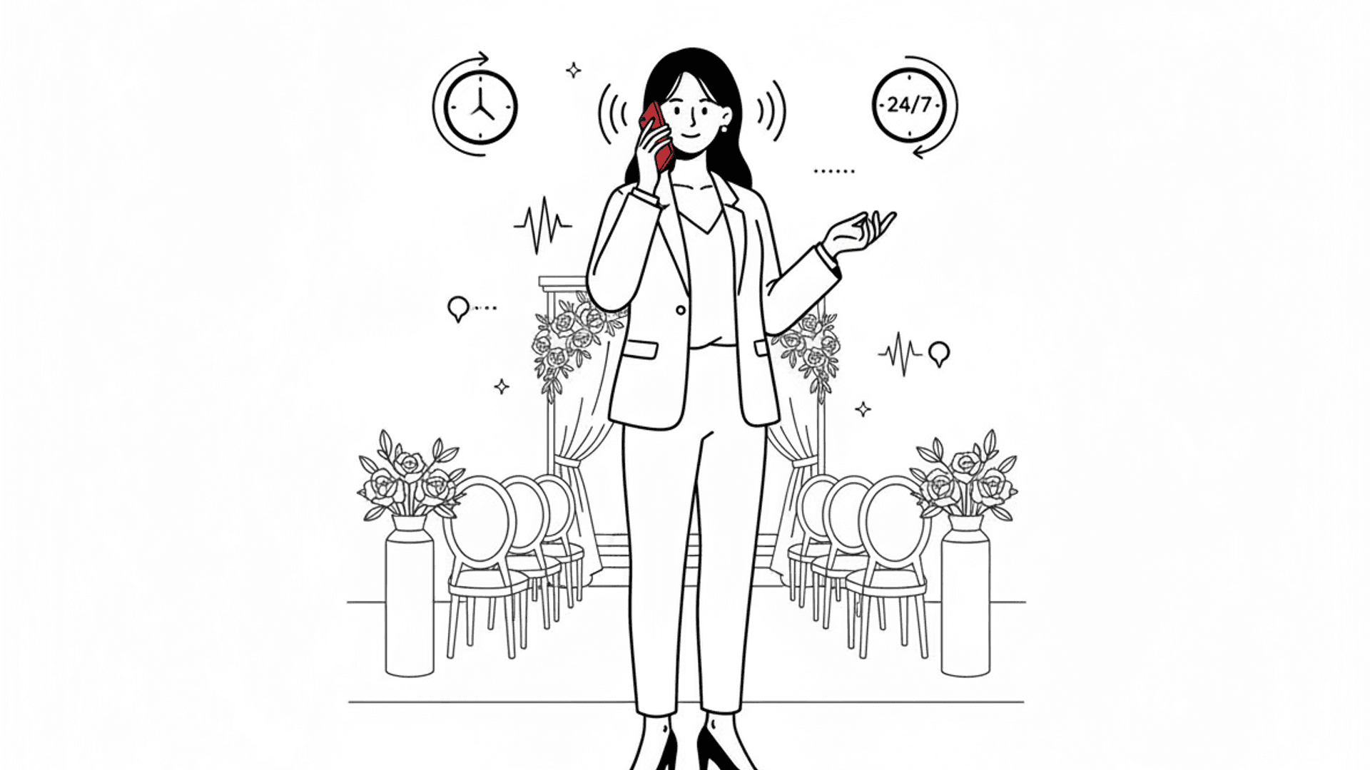 24/7 AI phone answering illustration